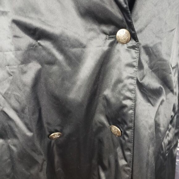 Gallery Black Rain Slicker/Trench Coat Size Medium - Picture 4 of 7